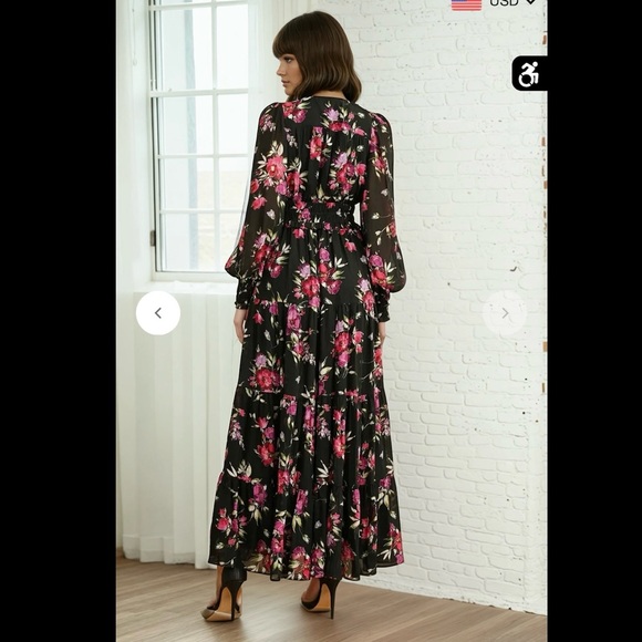 Yumi Kim Frida in New Love Crimson Floral Maxi Dress Sz. S - Picture 4 of 14
